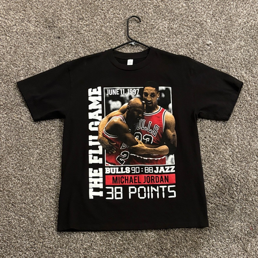 Black Graphic T-Shirt with Michael Jordan Print